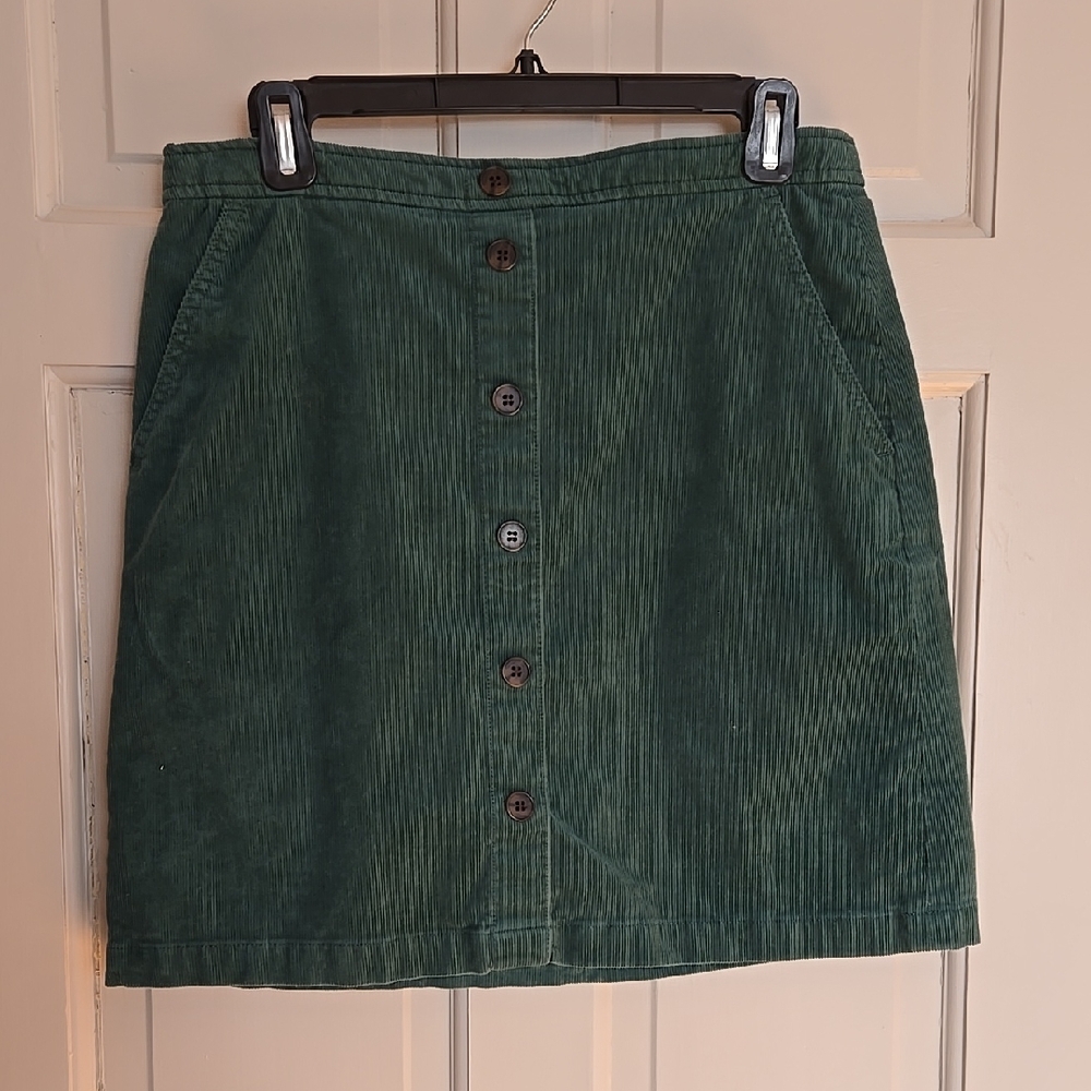 J. Crew Forest Green Corduroy Mini Skirt